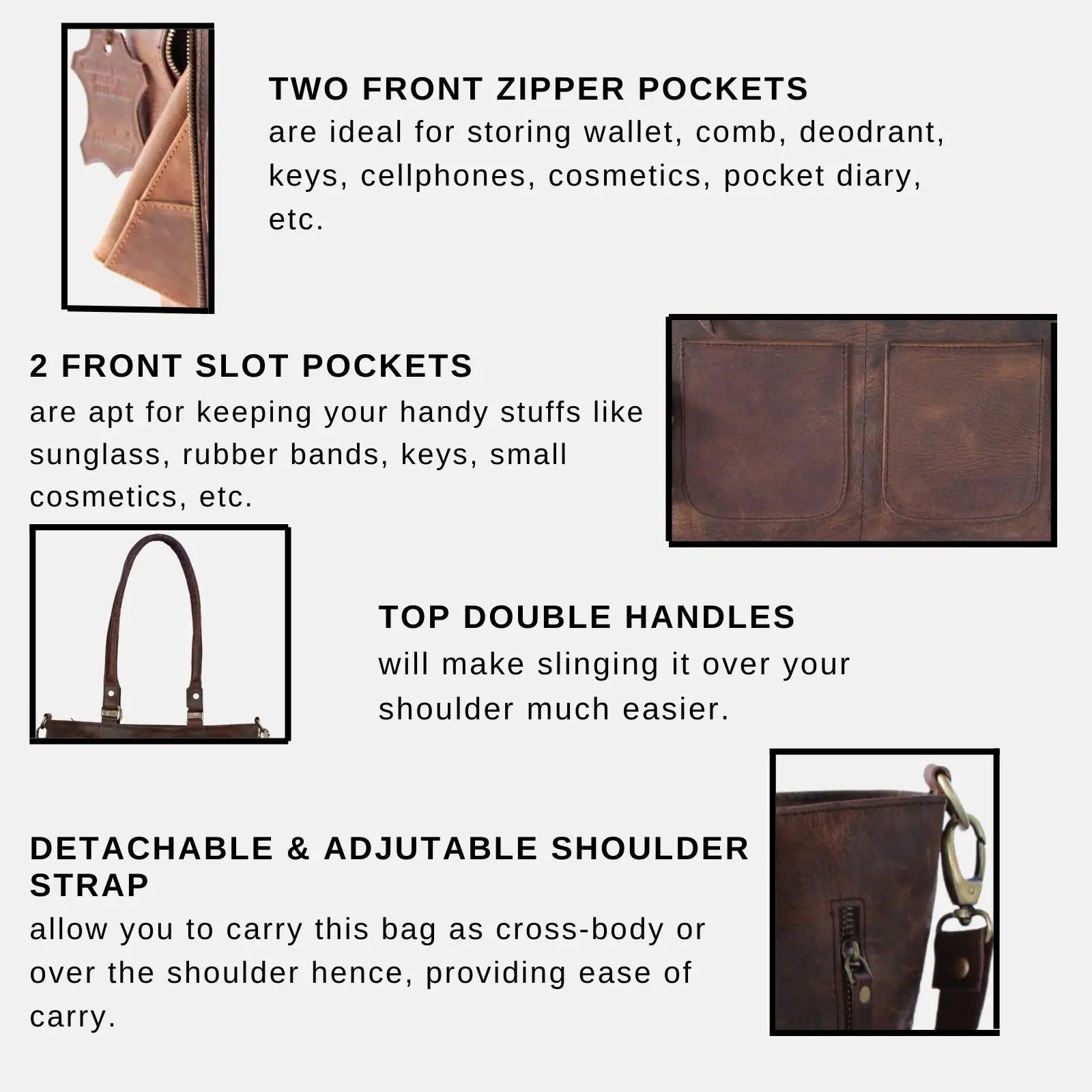 Women's Tote Bag Real Leather Crossbody Top Handle Office Purse College Handbag Bulk Product