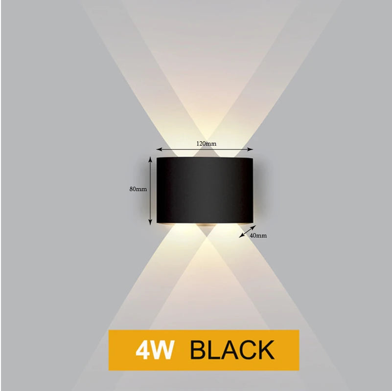 Nordic Wall Lamp Led Aluminum Outdoor Indoor Ip65 Up Down White Black Modern For Home Stairs Bedroom Bedside Bathroom Light