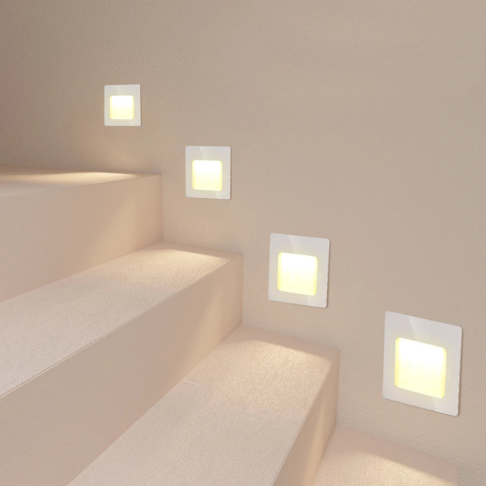 SANDIY Small Stair Light Recessed Step Lighting White Black Wall Lamps Mini 1W Aluminum Luminaire for Ladder Corridor Kids Room