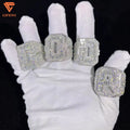 Hip Hop Rings Jewelry Custom Letter Lab Grown Diamond Iced Out VVS Moissanite Rings Sterling Silver 925 Luxury Rings for Men