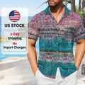 Customized Shirt  Soft Bohemian Style Ink-Printed Shirt  Classical Ethnic Summer  Pink Bohemian Pattern Casual Wear