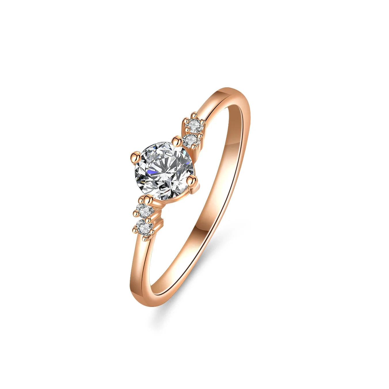 Wholesale Fine Rings, Made of S925 Sterling Silver, Round Brilliant Cut 0.5-carat VVS Moissanite, Suitable As Wedding Gifts.