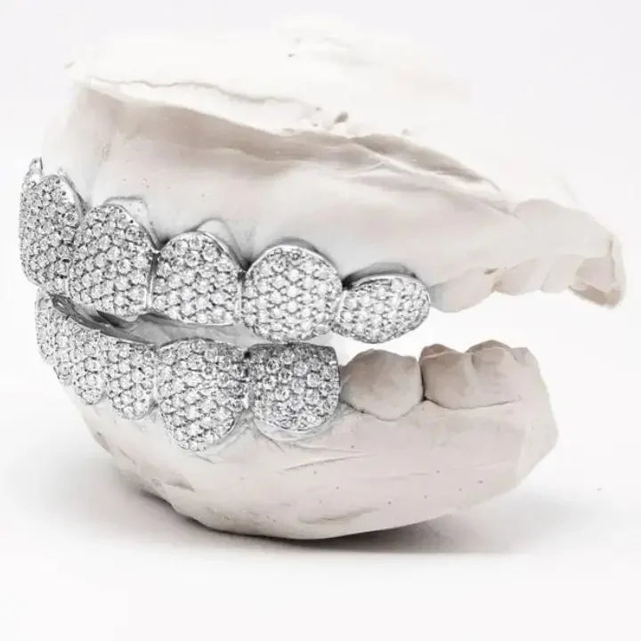 Luxury VVS Moissanite Grillz Hip Hop 925 Sterling Silver IGI Certified Customized Size Christian Unisex
