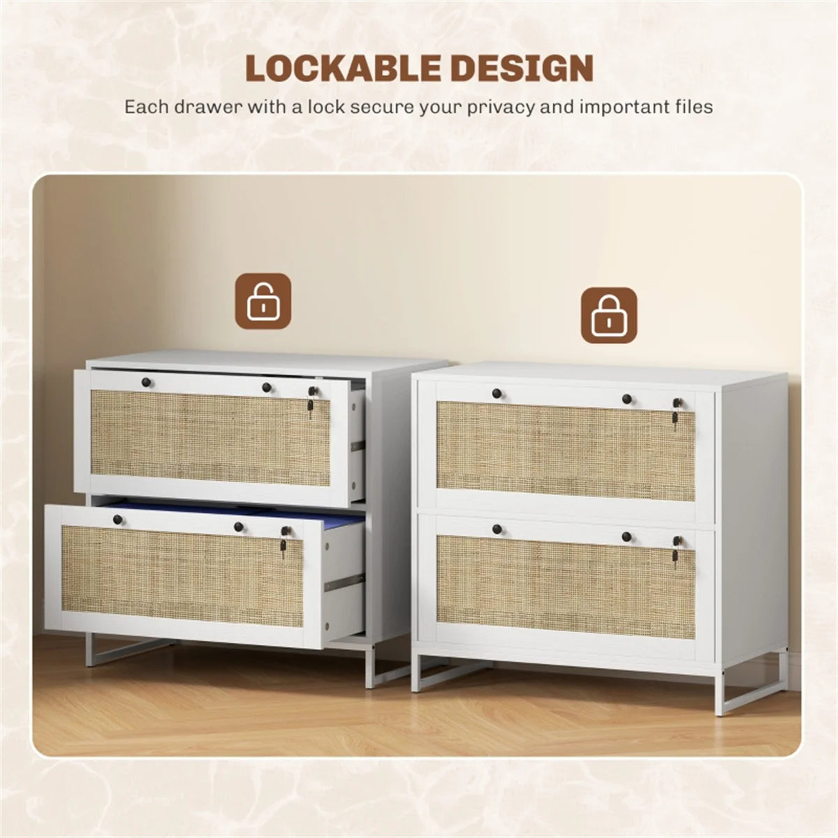 File Cabinet Storage Cabinet White
