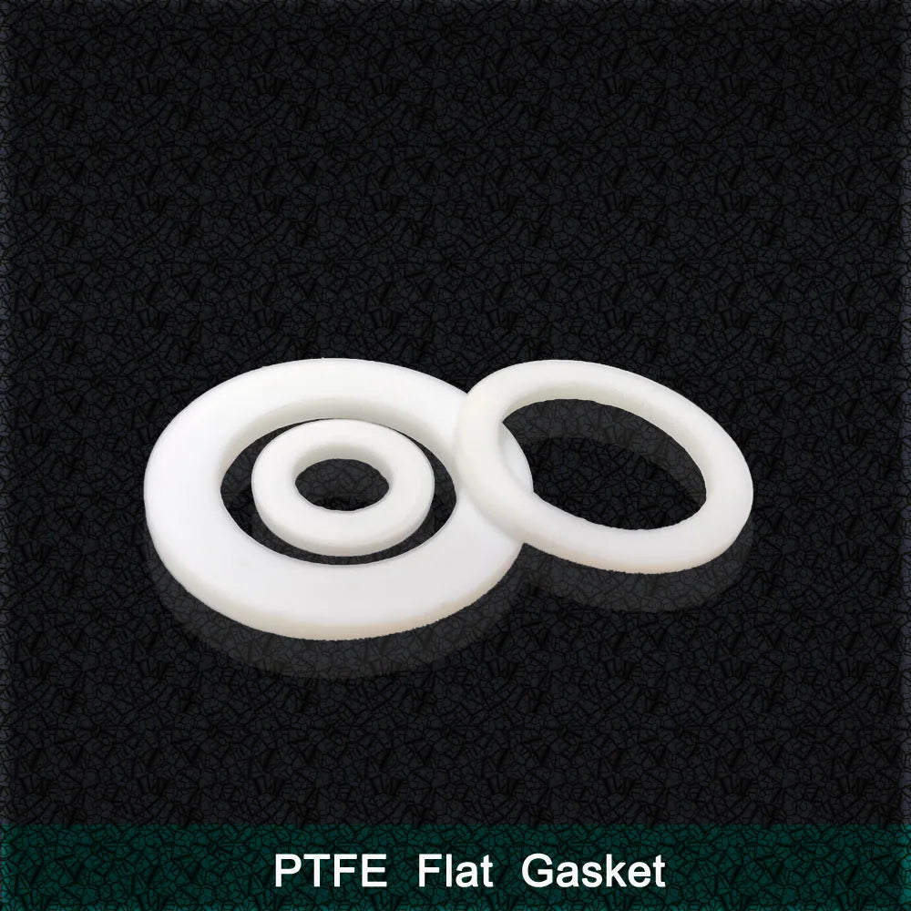 Hard PTFE Gasket Flat Washer Thickness 1.25mm ID 3mm~150mm Resistant to High&Low Temperature Anti-aging For Flange ID*OD*CS