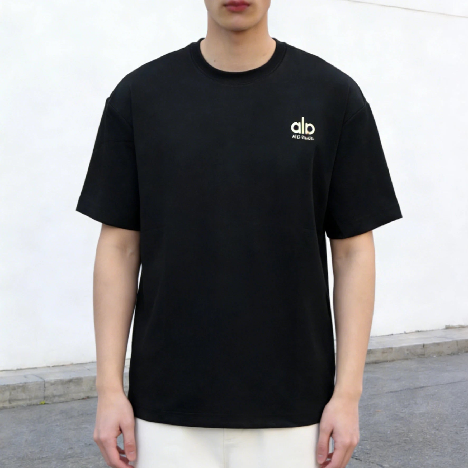 High Quality Men's Casual Knitted Polyester/Cotton 200GSM Loose Short Sleeve O-Neck Letter Custom Embroidery Anti-Wrinkle