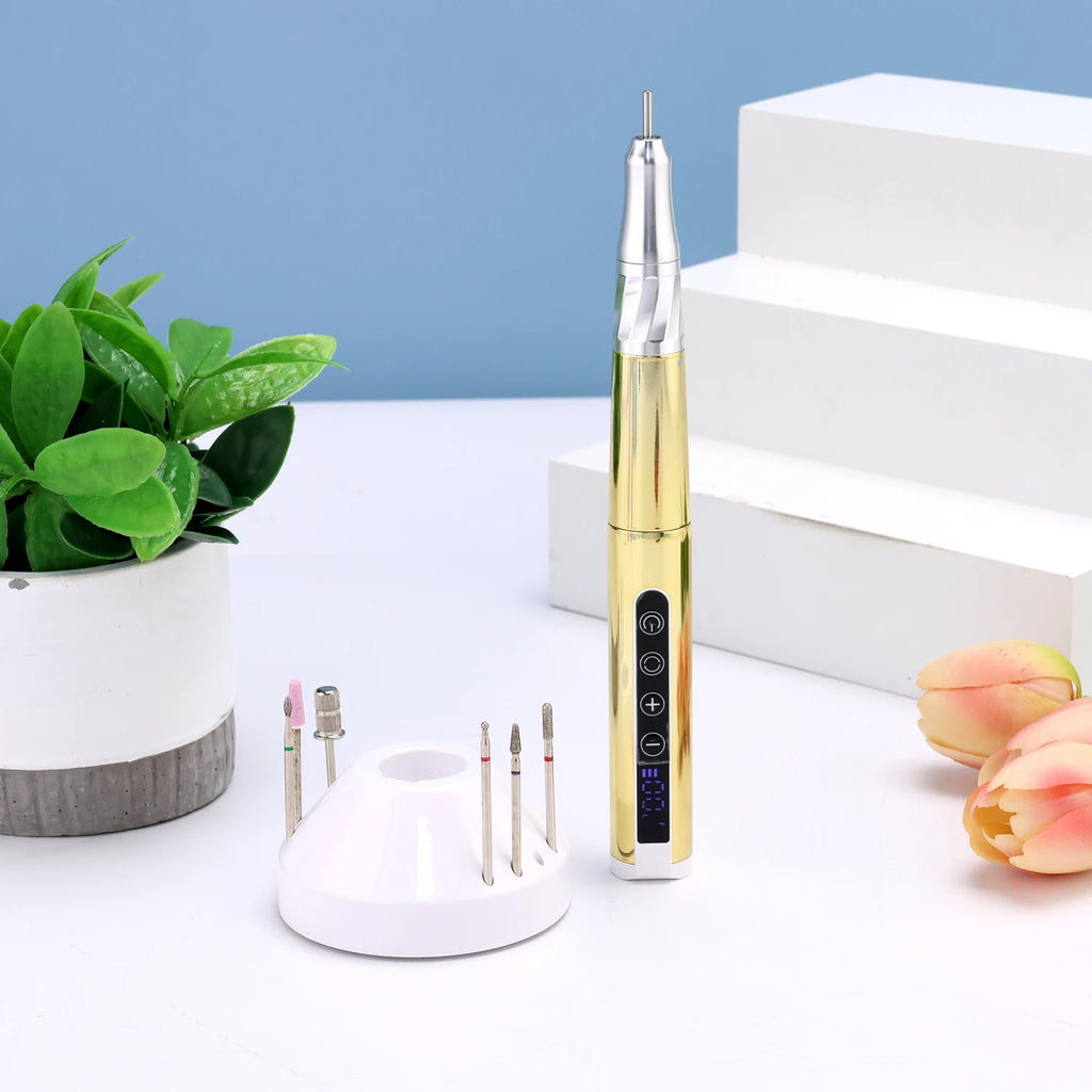 85W Plastic Rechargeable Portable Nail Drill Machine Efile Nail Polisher Brushless Nail Art Tool for Beauty Salon Use