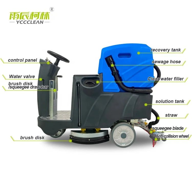 GAOGE F560 Electric Commercial Industrial   Large Brush Sweeper Car Floor Scrubber Cleaning Machine With CE Certified Low Price