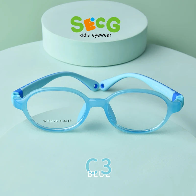 Secg Brand Children's Glasses Silicone Frames For Boys And Girls Students Super Light Comfortable Myopia Frames With Gasses
