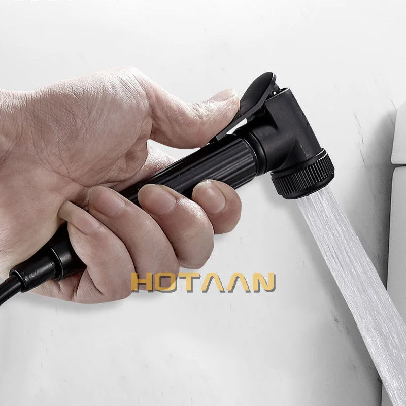Hotaan Black Bidet Faucet bathroom bidet toilet faucet mixer hygienic shower clean muslim shower portable bidet gun sprayer