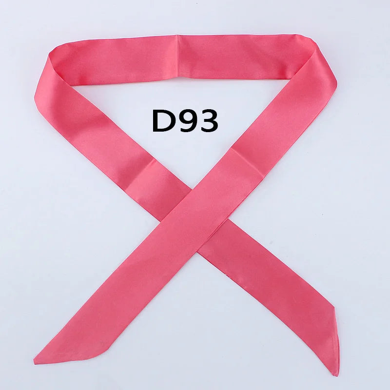 Hot Fashion New Twill Emulation Silk Solid Bag Scarf Women Small Scarf Ribbon Handbag Hair Long Shawl Bandana Luxury Head Scarf