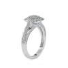 Lab Grown Diamond Engagement Ring 14k/24k Silver Plated 75 Total Filled Brilliant Cut Diamonds VS-VVS Certified Luxury Diamonds
