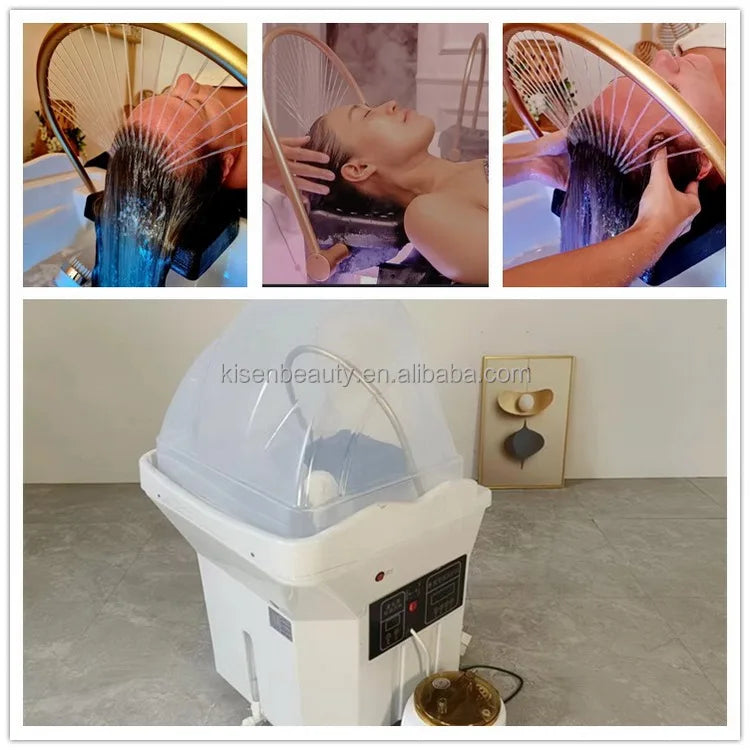 Kisen In-stock Inventory Shampoo Basin Head Spa White Black Customized Voltage logo Plug Fast Delivery