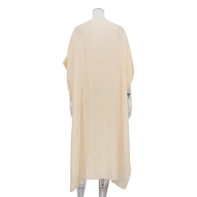 New Frock Design Ladies Smocked Clothing Pyjamas Lounge Night Sleep Abaya Dubai 2024 Modest Dress Ruffle Cotton Long Dresses