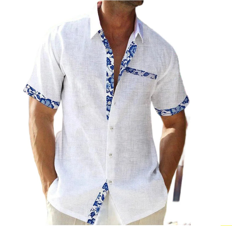 XS-5XL New Summer Casual Print Shirt Men's Hawaiian Holiday Beach Short Sleeve Shirt