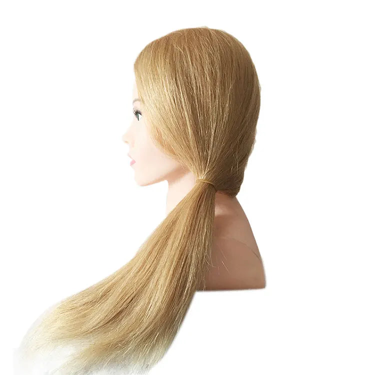 Hair Training Head 100% Human Hair Training Doll Head Asian Mannequin HeadFemale Human Hair