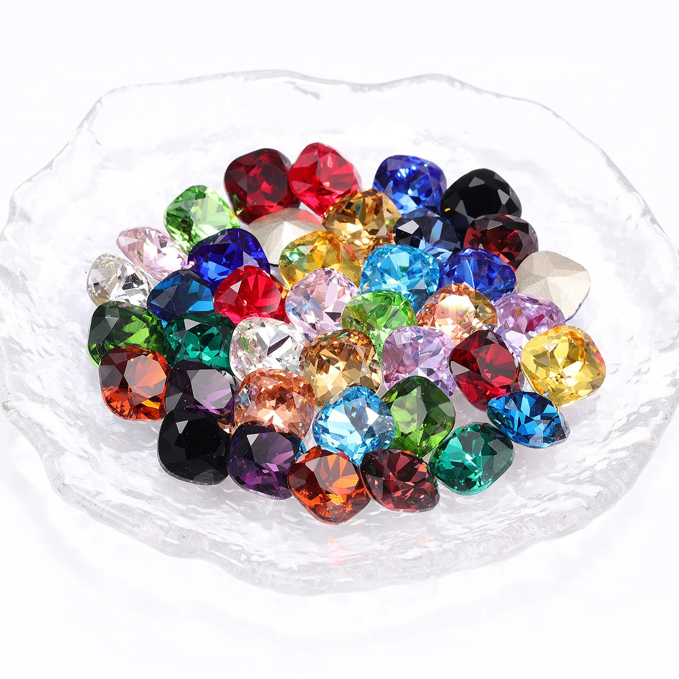 QIYI 2024 Hot Selling K9 High Quality Multi Colors Fat Square Fancy Pointback Rhinestones for Decoration Wedding Dresses Shoes