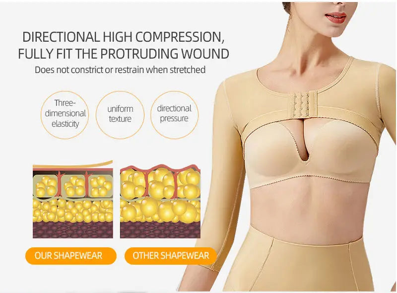 Wholesale Top Quality Post Surgery Lingerie Bustier Long Sleeve Black Bustier Women Vest Arm Shapewear Corset Top for Womens