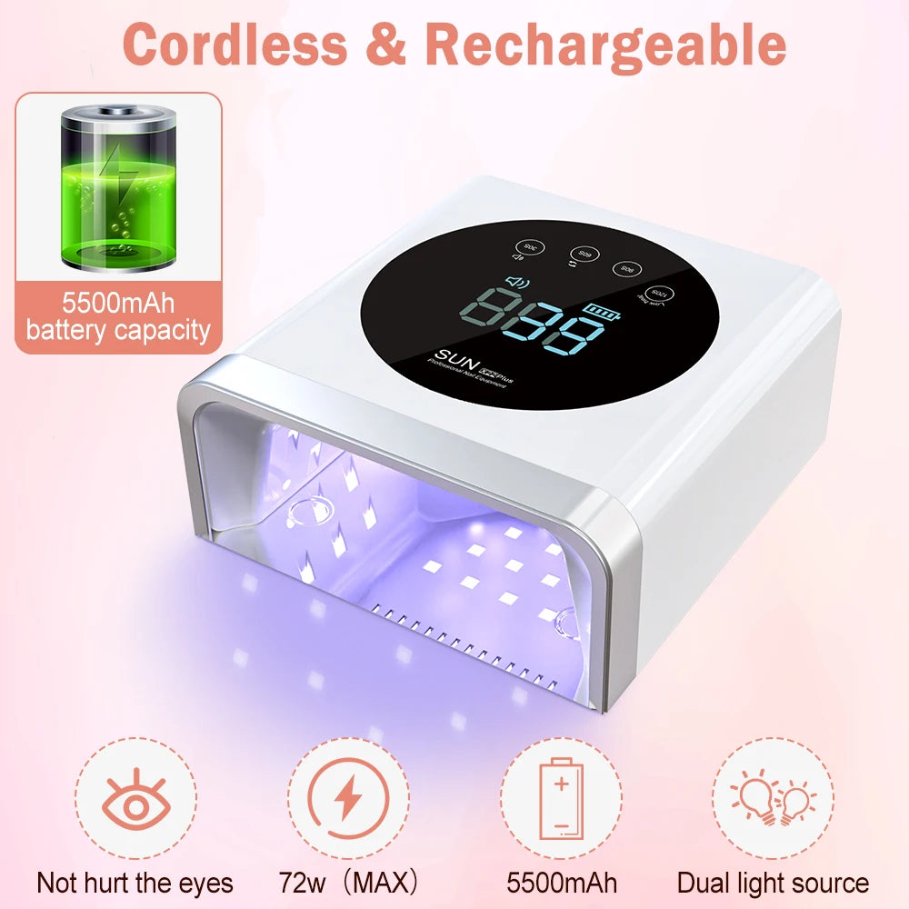 Wholesale OEM ODM Dual LED UV Nail Curing Lamp Gel Polish Nail Dryer Mental Tray Manicure Pedicure Nail Salon Machine