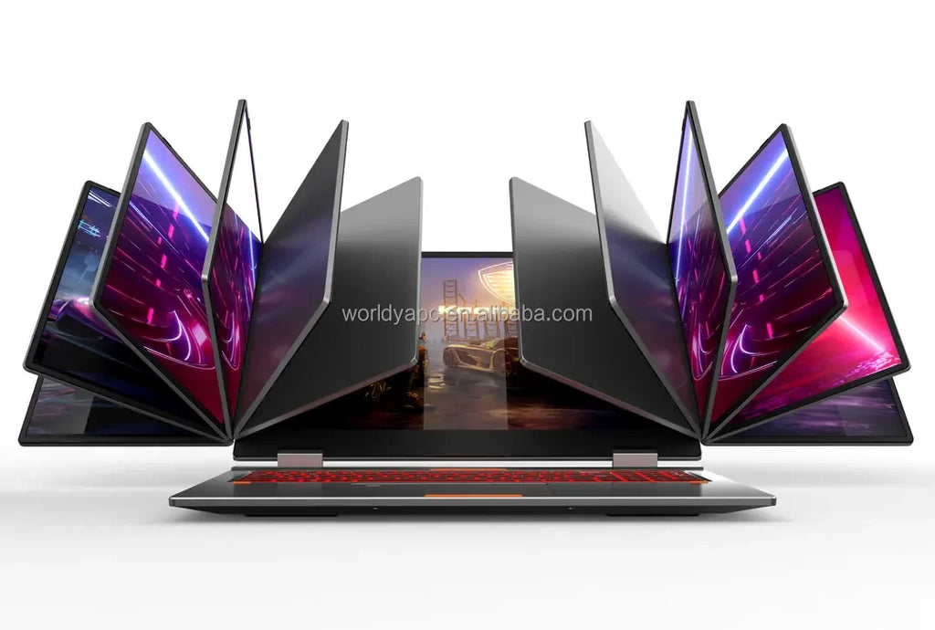 New Factory Price Intel Three-Screen Ultra Slim Laptop Touch Screen Face Recognition Fingerprint Unlock Metal Body Business Use