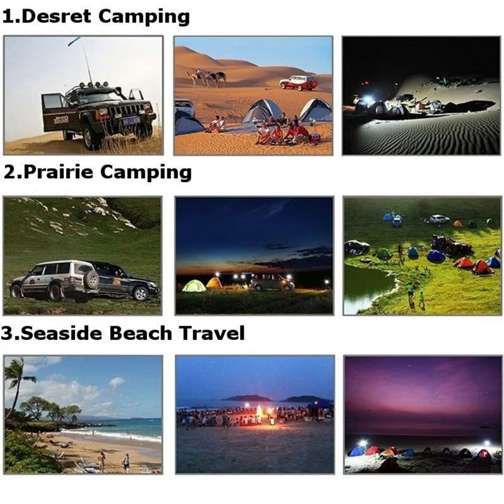 Cob 12V LED Camping Lights with 3.75 Meters Telescopic Fishing Pole Outdoor Lighting