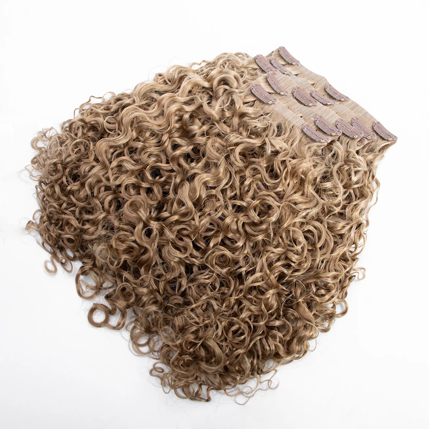 Burmese Raw Curly Hair P4-16-27 Seamless Clip in 100% Raw Cuticle Aligend Invisible Seamless Clip Ins Human Hair