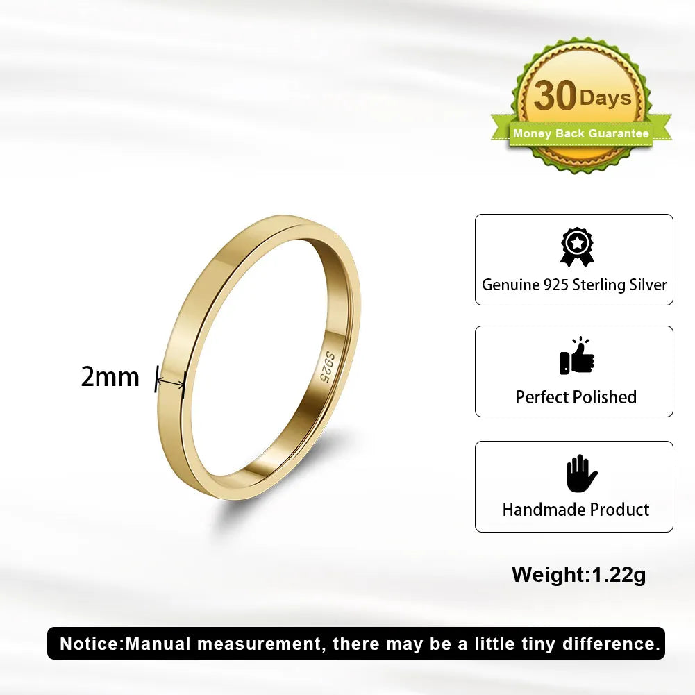 Rinntin APR33 -2 White Gold Flat Court Wedding Ring From 2mm Widths Classic Wedding 925 Silver Ring Mens & Ladies Rings