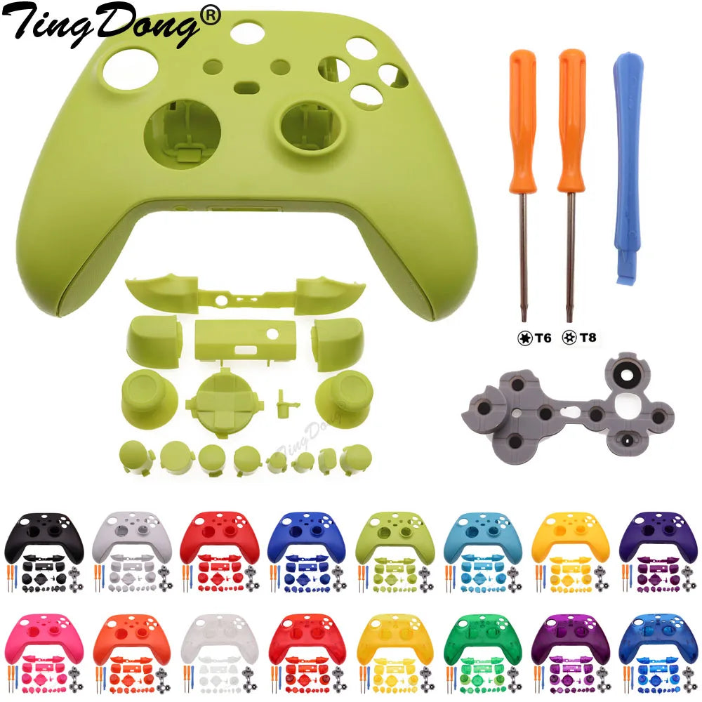 For Xbox Series X S Controller Protective Cover Shell Front After the shell Case and Full set Buttons &Tools & Conductive Rubber