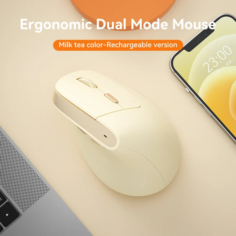 BOW Optical Dual-mode Mini Computer Silent Mice Vertical Mouse Rechargeable Wireless Gaming Mouse for Laptop