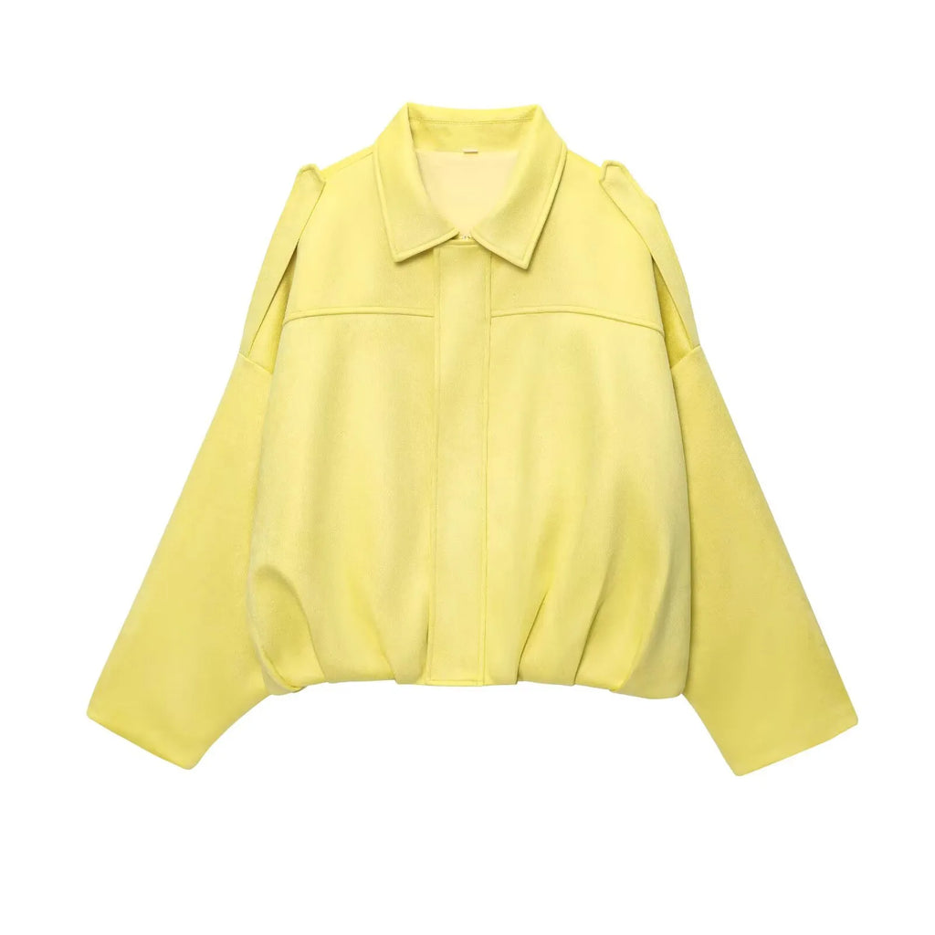 2025 Summer New Women's Elegant Loose Jacket Cross-Border Source All-Match Simple Lapel Long-Sleeved Casual Style