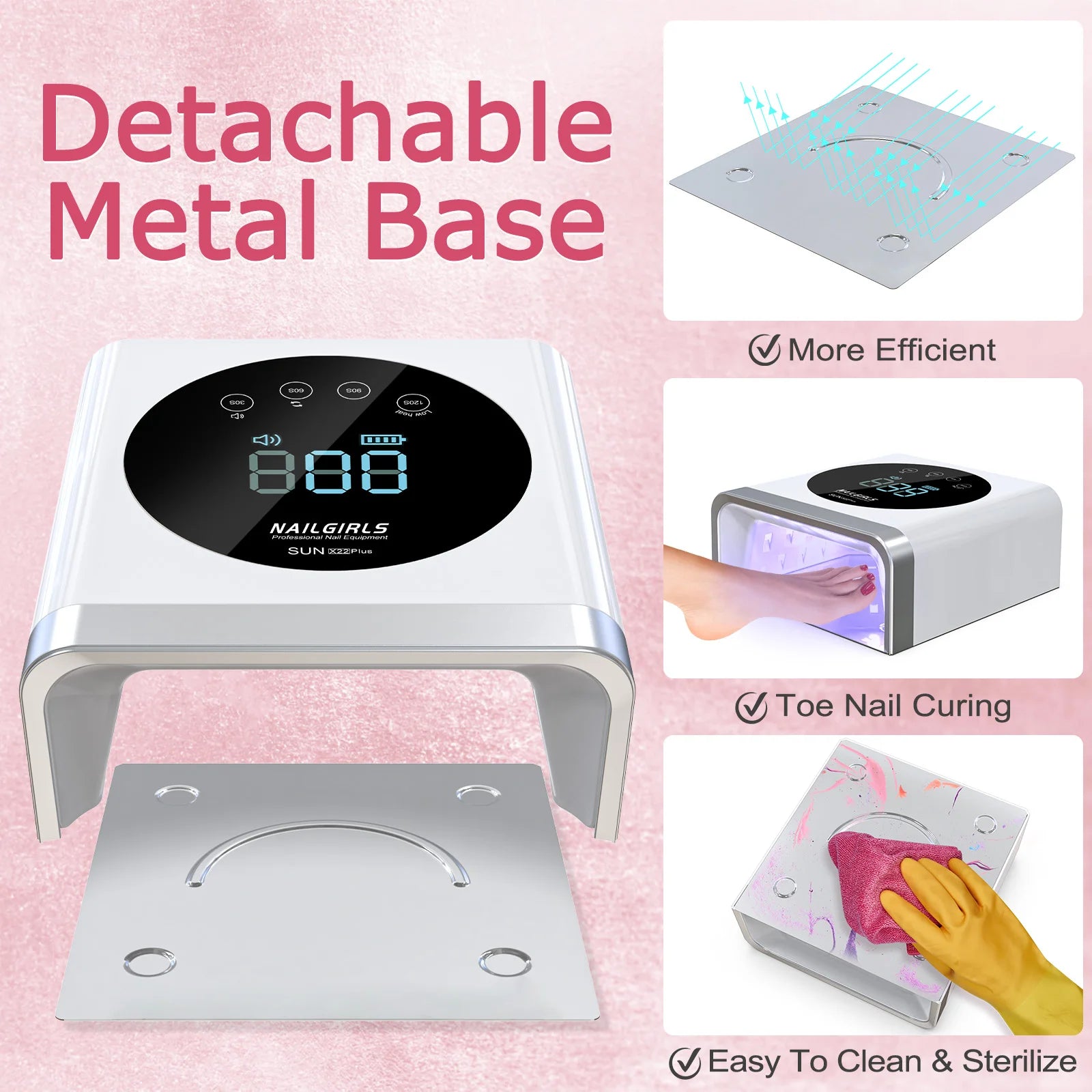 2024 New Arrival 72W Pro Cure Wireless Dual Light Rechargeable Cordless Uv Led Gel Dryer Nail Lamp for Salon Manicure