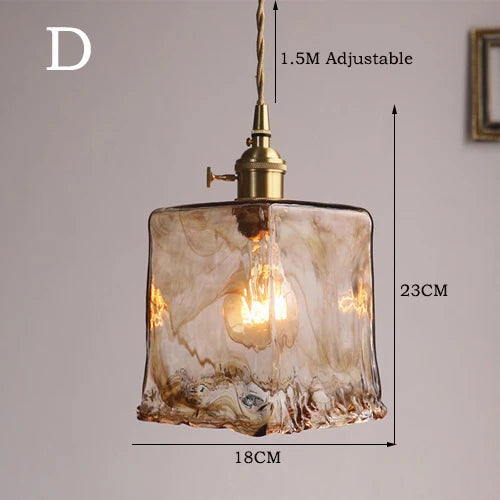 Modern Brass Glass Pendant Lamp - Kitchen Island Hanging Chandelier for Dining Room, Living Room & Bedroom Ceiling Lighting