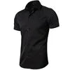 Mens Summer Official Solid White Color Regular Fit Organic Cotton Short Sleeve Casual Social Stylish Clothing Shirts for Men