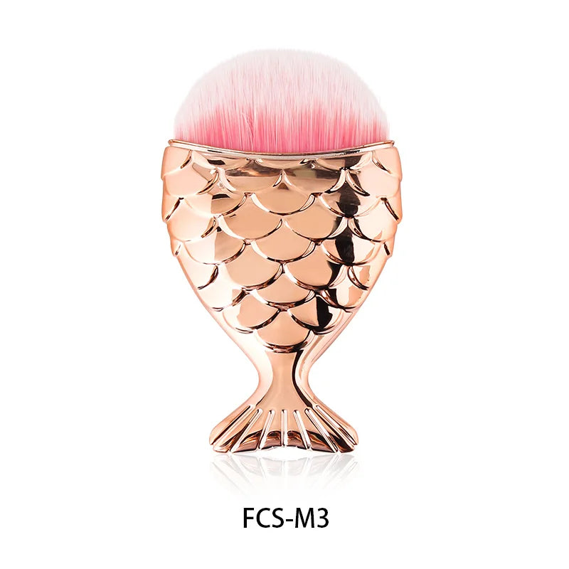 7 Types Fishtail Cosmetic Brush Soft Not Easy Fall Off Fishtail Shape Nail Brush Professional Cleaning Dust Powder For Nail Care