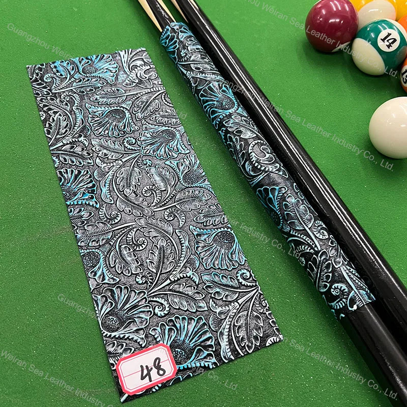 Genuine Cow Skin Pool Billiards Cue Grips Non-Slip Protective Sleeve Wrap with Different Print Pattern Genuine Leather Club Wrap