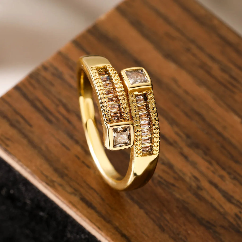 Stocks Cheap Brass Cz Ins Style Fashion Women Adjustable Rings