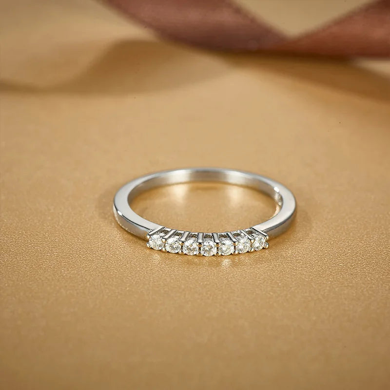 Fine Jewelry Seven Stars Style Moissanite Ring 925 Sterling Sliver VVS Moissanite Wedding Rings for Women