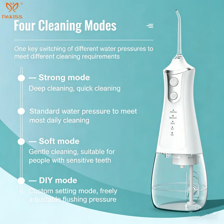 PAKISS L11 Water Flosser with Type-C Charging,Oral Irrigator with 300ml Removable tank