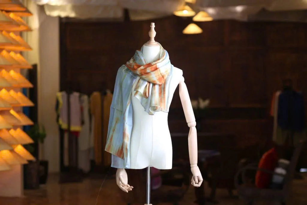 Linen Sai Gon Silk Solid Scarf Luxury Jacquard Woven Multi-Functional Winter Warm Screen Printing 70x180cm Women Export 300g