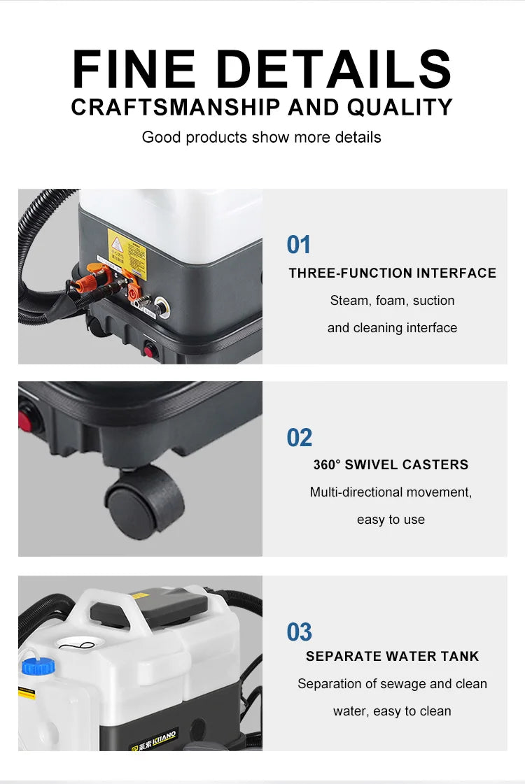 SINMEDA EB-9S Steam Cleaner Plastic Carpet Cleaning Machine High Pressure Floor Window Car Interior Soft Surface Cleaning