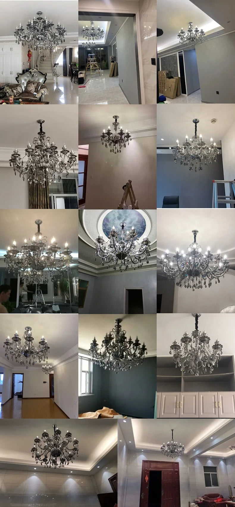 Modern Candle Crystal Lamp Living Room Large Crystal Chandelier Lighting Modern Atmosphere Restaurant Bedroom Hanging Lamps