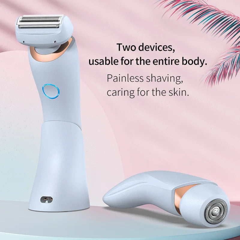 2 in 1 Rechargeable Battery Portable Women Lady Shaver for Leg Arm Hand Face Epilator Shaver
