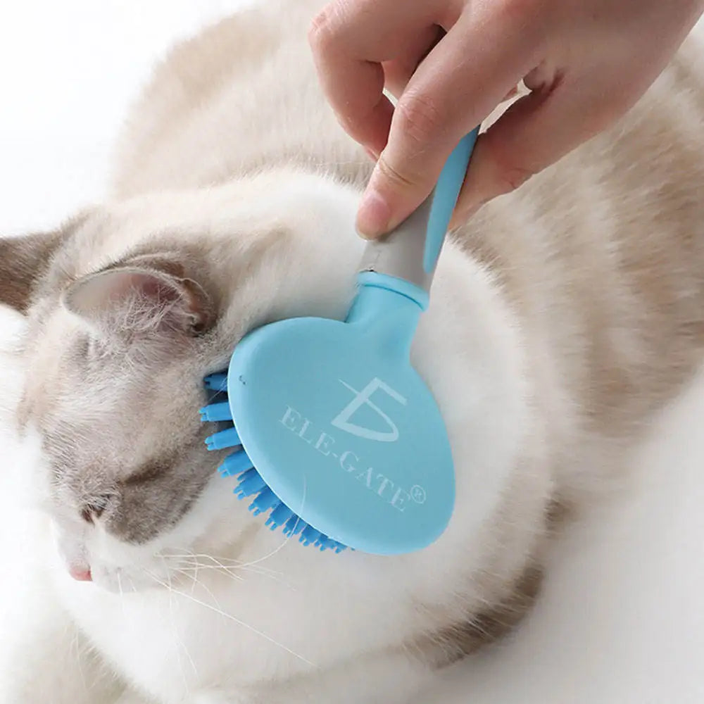 Self-Cleaning Simple Style Pet Massage Comb for Cats by ELEGATE Gentle Grooming Tool Plastic Design Model MAS.07.5 Made Mexico