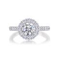 Fine Round Cut 1CT VVS1 GRA Moissanite Rings 925 Sterling Silver Rhodium Plated Women's Non Tarnish Jewelry with Certificate