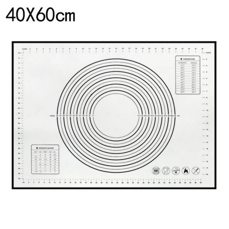 80/70/60cm Large Silicone Rolling Dough Mat Non-Stick Pizza Pastry Baking Mat Oven Sheet Liner Non-Slip Placemat Kitchen Gadgets