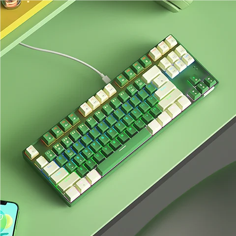 BOW New Arrival Hot Swap Ergonomic ABS Keycaps USB Type-c Wired Gaming Mechanical Keyboard for Computer Laptop