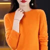 S-XXL Round Neck 100% Cashmere Knit Women's  Pullover Loose Bottom Sweater Autumn/Winter New Solid Color Sweater