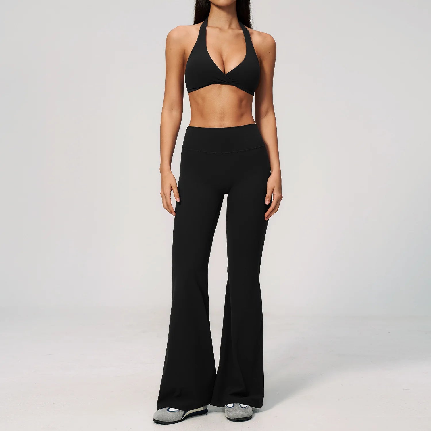 Yoga Set Deep V-back Waist Tightening Hip Lifting Fitness Running Set
