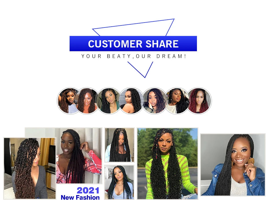 TOMO Synthetic Crochet Hair Box Braids 22Roots Colored Braiding Hair Extensions 24Inch Rainbow Ombre Crochet Braids Pink Red