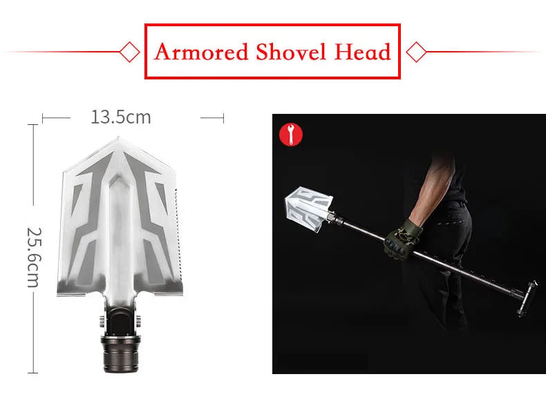 Outdoor Camping Hiking Stick DIY Self Defense Handle Tool Accessory Shovel Extra Extended Handles for Camping Gear